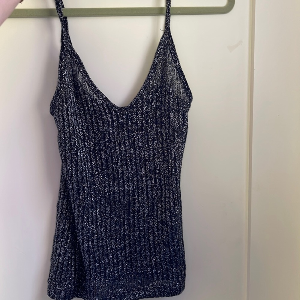 NWT | Topshop Sheer Sparkle Tank Top